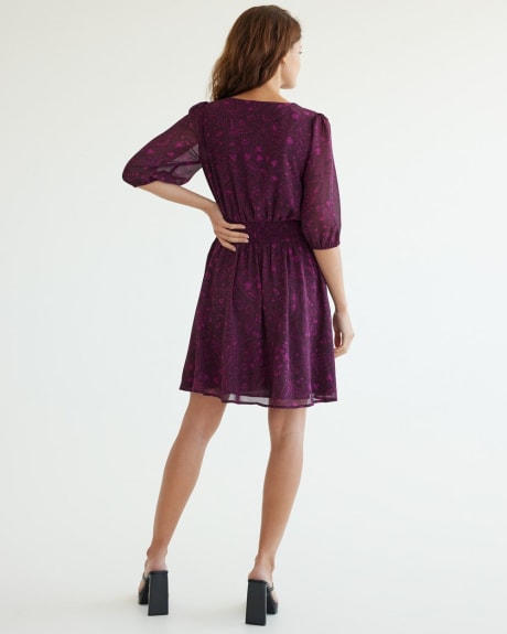 Wrap Dress with 3/4 Sleeves
