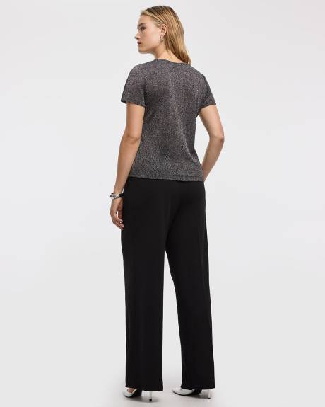 T-shirt scintillant à manches courtes et col rond