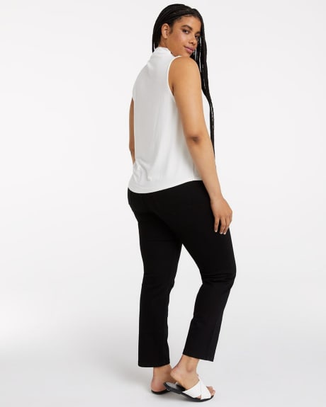 Solid Sleeveless Top with Mock Neckline