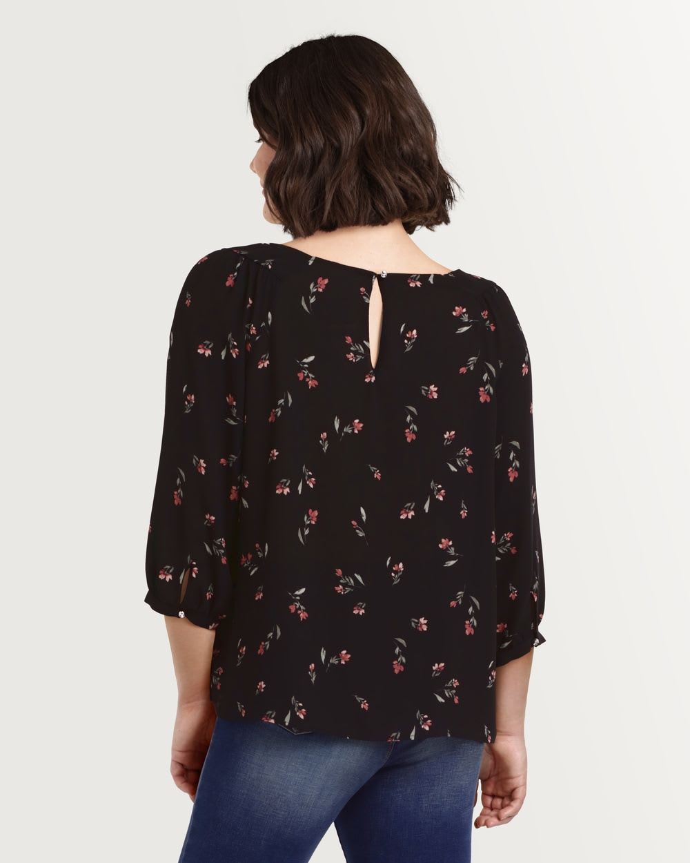 Printed Boat Neck Crepe Blouse