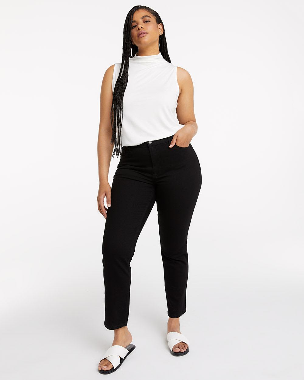 High-Rise Black Jean with Slim Leg, The Vintage - Tall