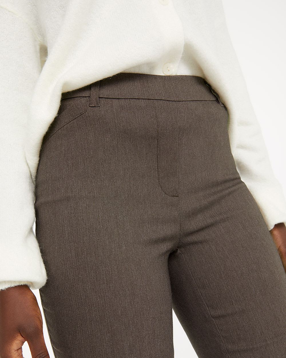 Straight Leg Pants with Herringbone Pattern, The Iconic - Petite