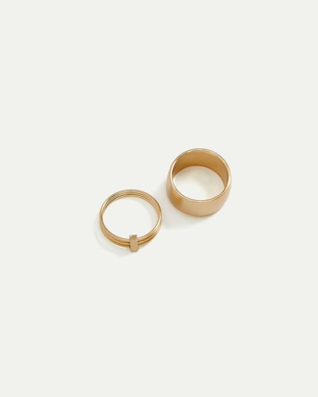 Ring Duo with Satin Finish