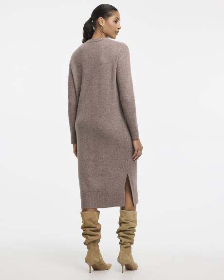 PlushSoft Crew-Neck Midi Sweater Dress