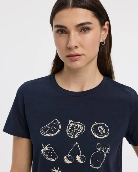 T-shirt &agrave; col rond - R Essentiels