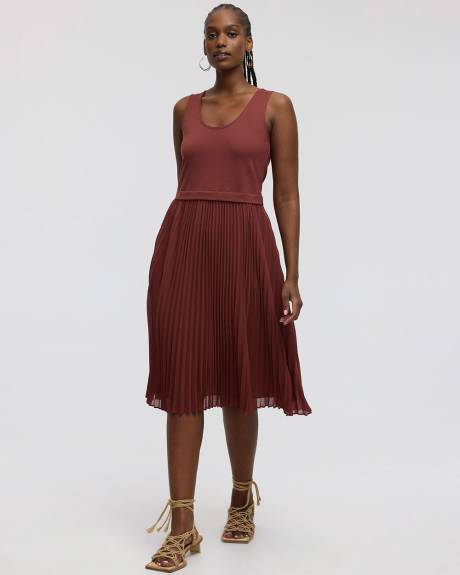 Robe midi bimatière sans manches - Toni Fifi. x Reitmans