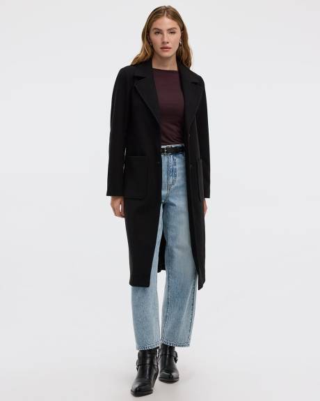 Long Coat with Two-Button Closure