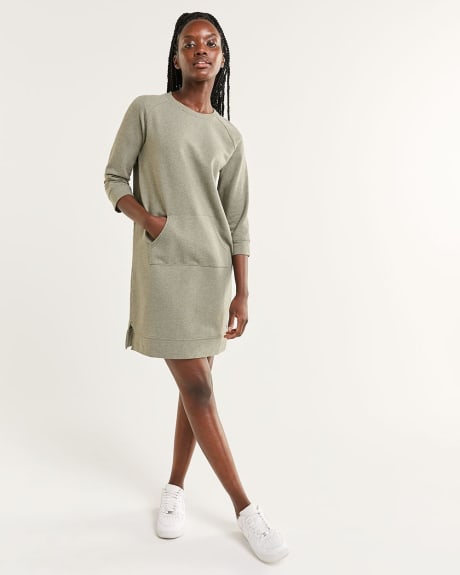 3/4 Sleeve French Terry Dress with Pocket Hyba
