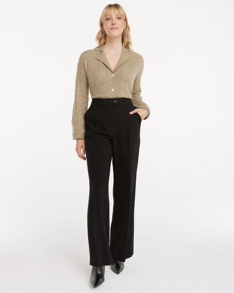 Solid Wide-Leg Trousers - Petite