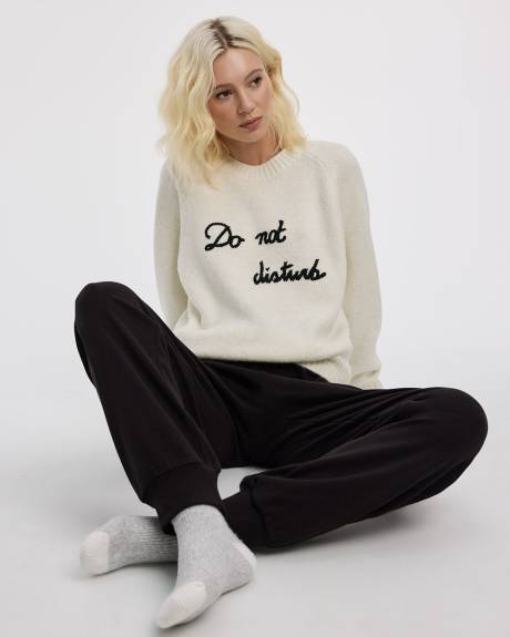 Pull « Do Not Disturb» à manches longues et col rond