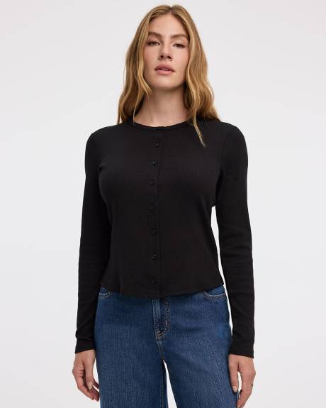 Cardigan à manches longues et col rond