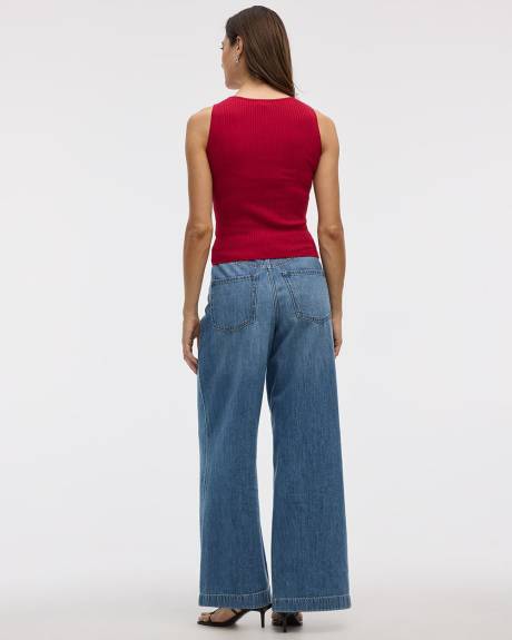 Square-Neck Ribbed Tank