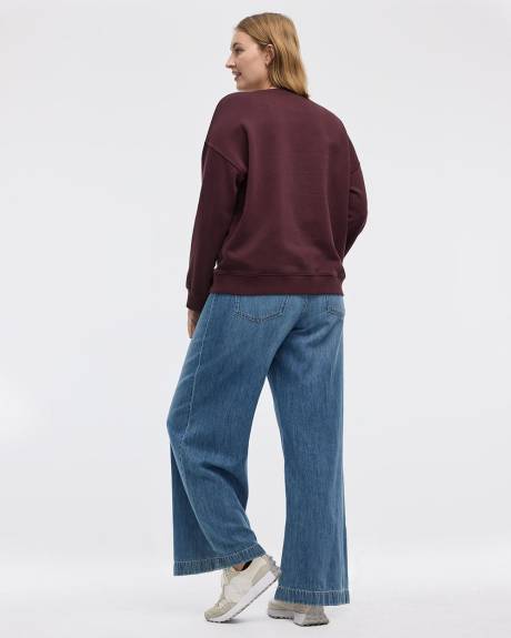 Pull en molleton à manches longues et col rond