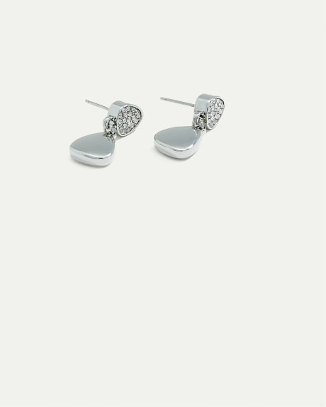 Pavé Stud Earrings with Dangling Pendants