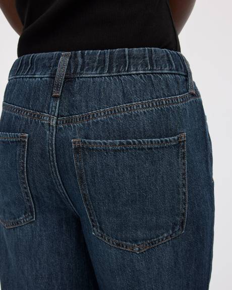 Wide-Leg Mid-Rise Jean with Drawstring