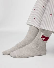 Winter Socks with Heart at Hem