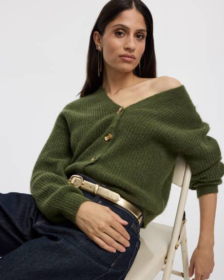 Cardigan ample à manches longues et col V