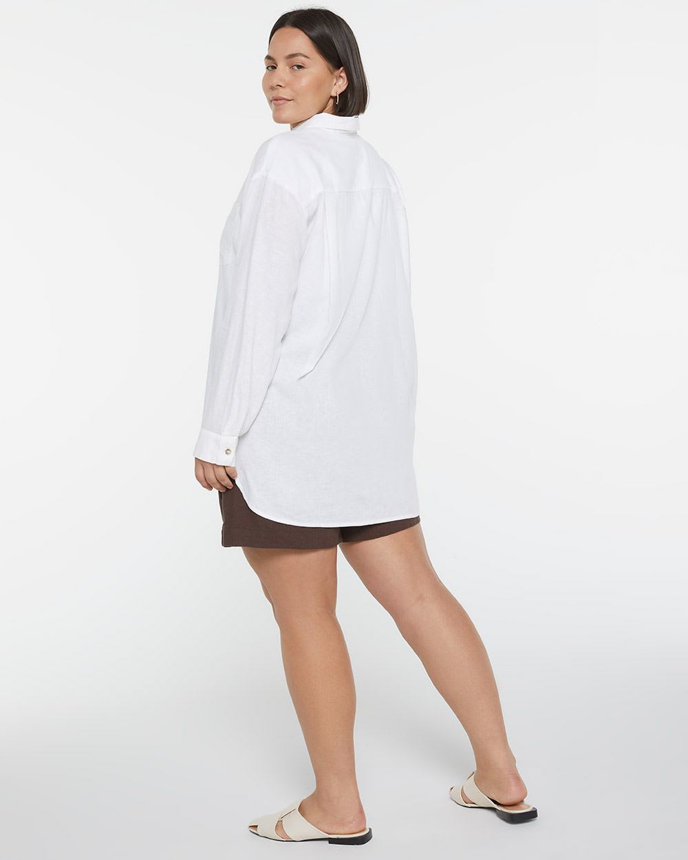 Long Sleeve Oversized Linen Shirt
