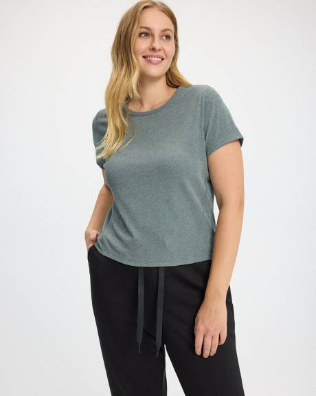 T-shirt c&ocirc;tel&eacute; &agrave; col rond et manches courtes - Dry-Lux (MD) Hyba