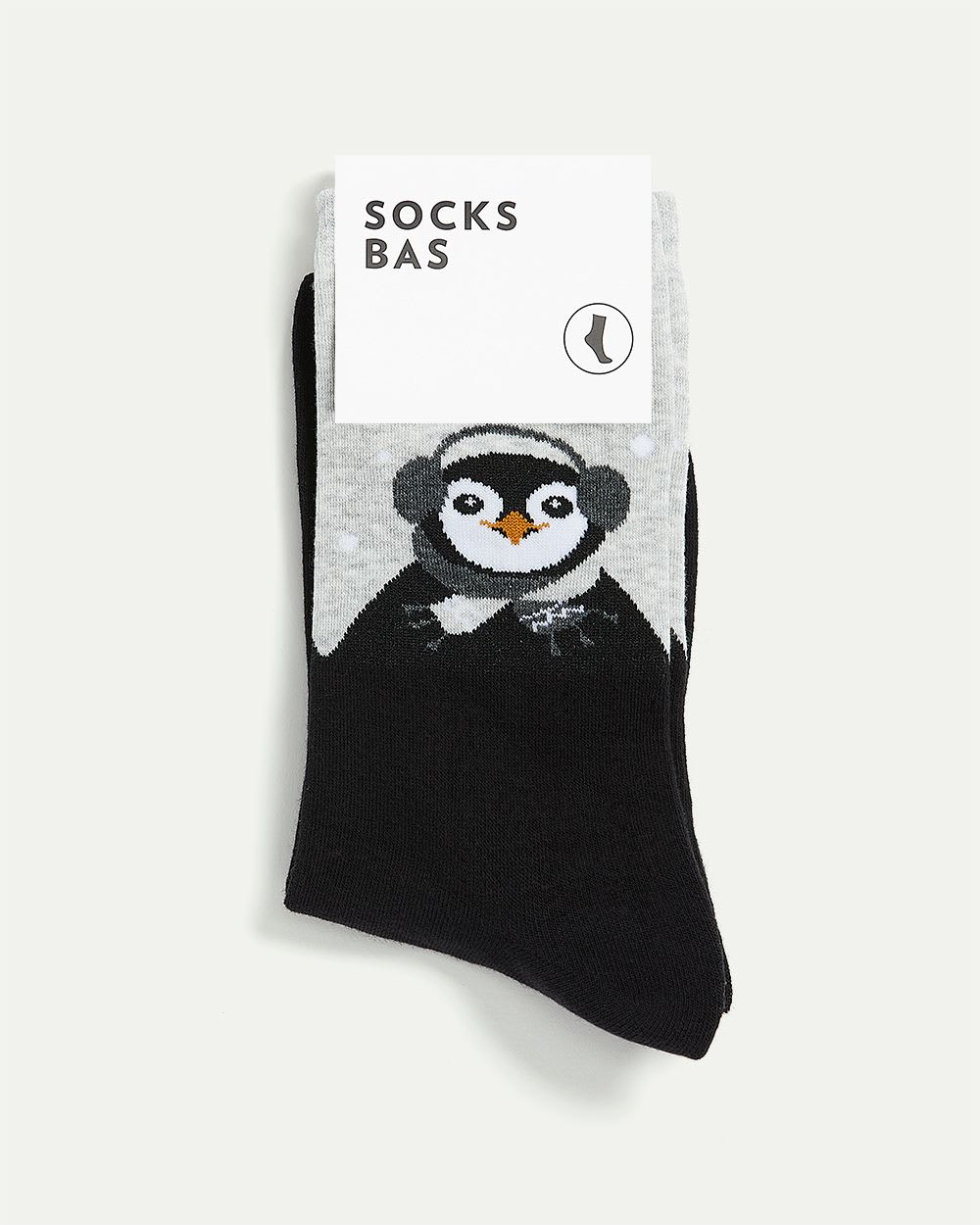Cotton Socks with a Festive Penguin