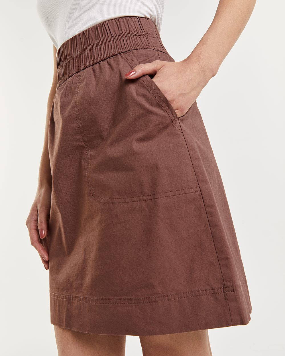 Poplin Pull-On Skirt