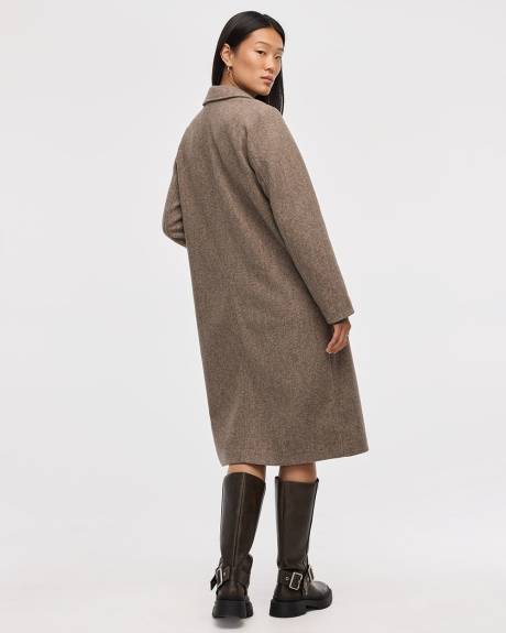 Manteau long &agrave; deux boutons