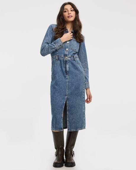 Midi Shirt Denim Dress