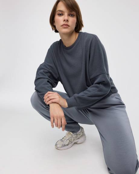 Cropped Long-Sleeve Crew-Neck Sweatshirt - Hyba
