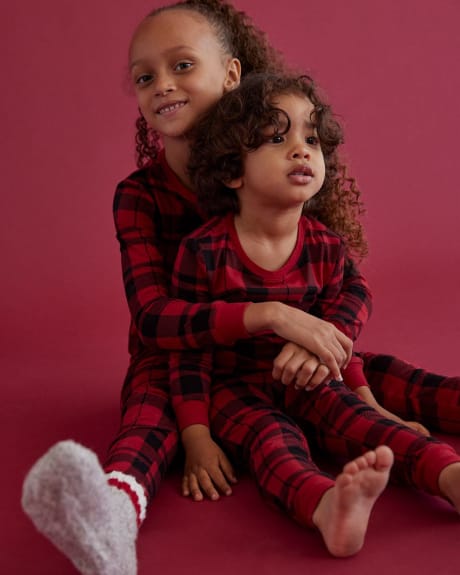 Kids Cotton Pyjama Set with Long-Sleeve Top and Jogger