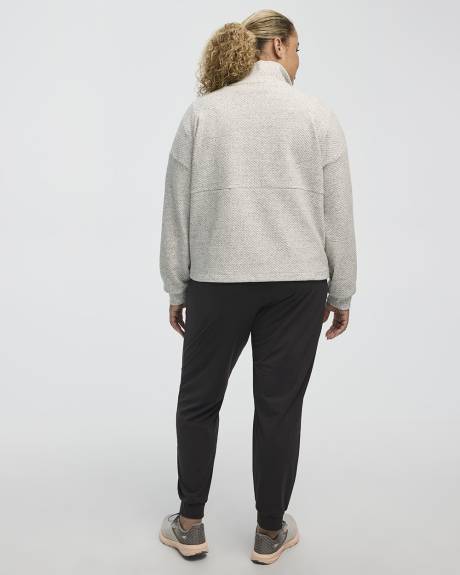 Pull textur&eacute; &agrave; demi-zip - Hyba