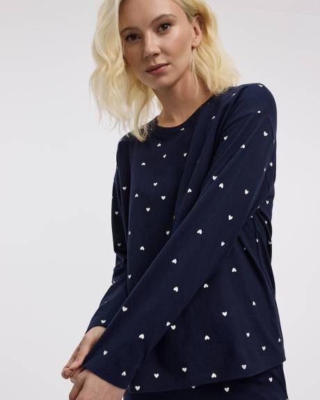 Long-Sleeve Top and Jogger Cotton Pyjama Set