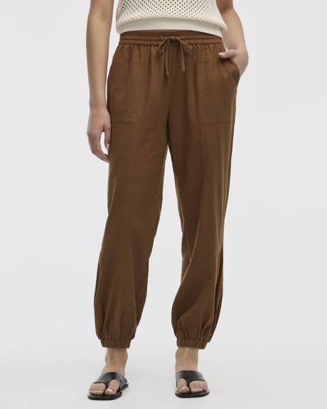 Pantalon jogger en mélange de lin - Long