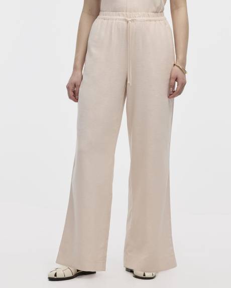 Wide-Leg High-Rise Linen Blend Pant - Tall