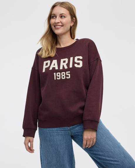 Long-Sleeve Crew-Neck Fleece Sweatshirt