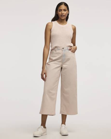 Wide-Leg High-Rise Cropped Jean - Petite
