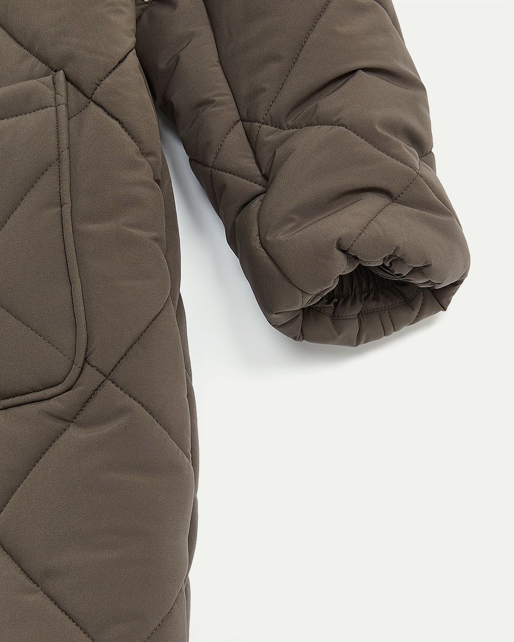 Oversized Quilted Faux Down Jacket