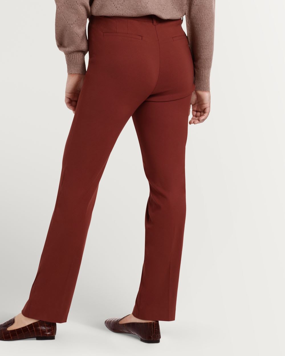 Pantalon texturé à jambe droite et taille haute L'Iconique – Long