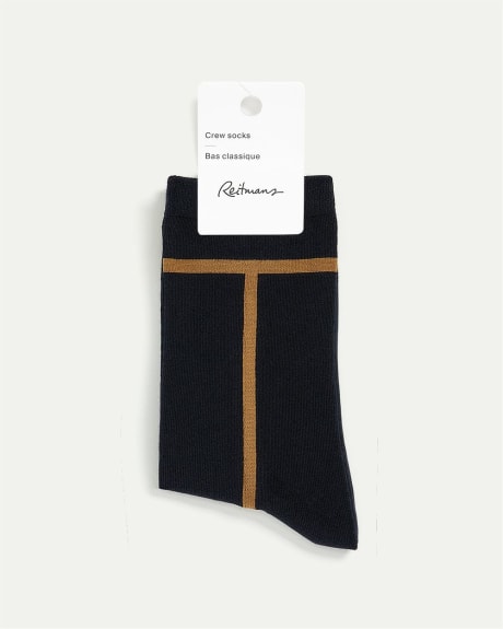 Cotton Socks with Side Stripes