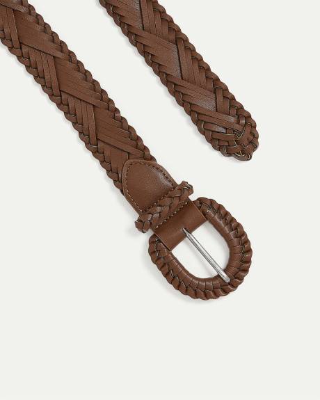 Braided Faux Leather Belt