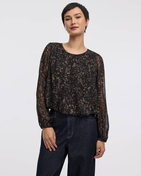 Blouse à manches longues avec ourlet bulle
