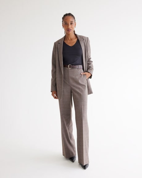 Wide-Leg High-Rise Houndstooth Pants - Tall