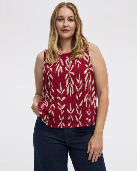 Camisole à col rond en tricot plissé