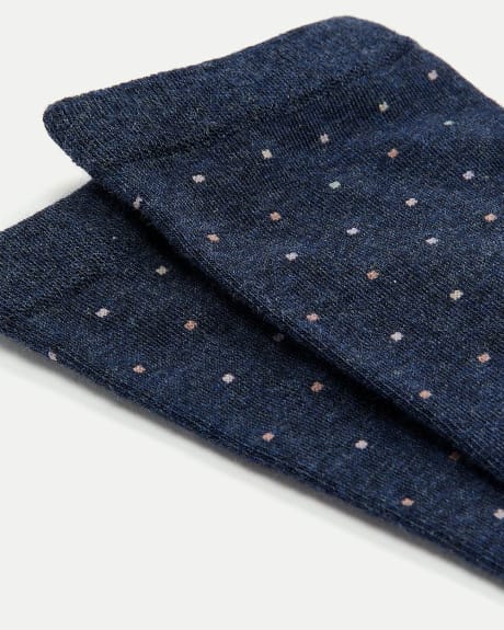 Cotton Socks with All-Over Tiny Dots