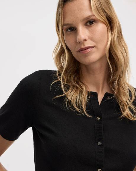 Cardigan boutonné à manches courtes