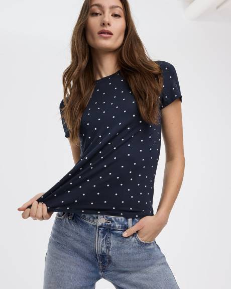 T-shirt &agrave; col rond - R Essentiels