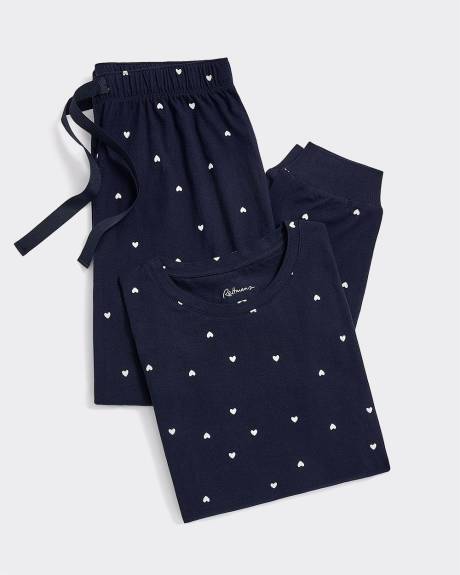 Long-Sleeve Top and Jogger Cotton Pyjama Set