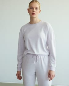Haut de pyjama en tricot double à manches longues, R Line