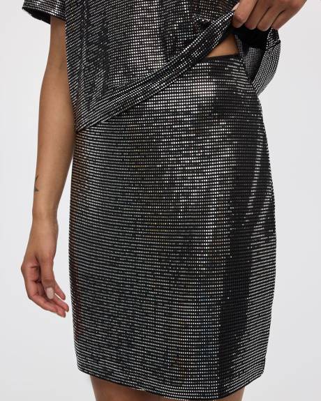 Mini-jupe paillettes miroir