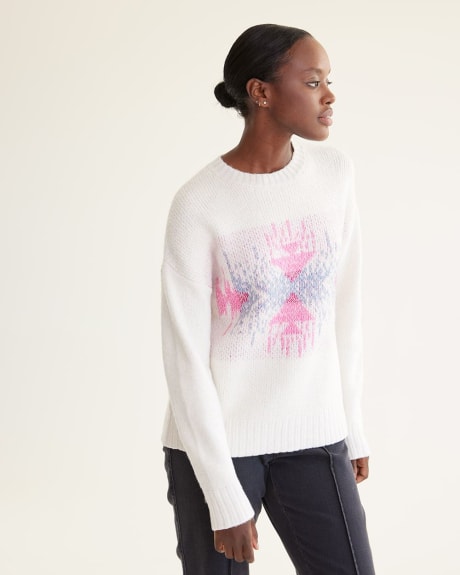 Long-Sleeve Pullover with Jacquard Pattern
