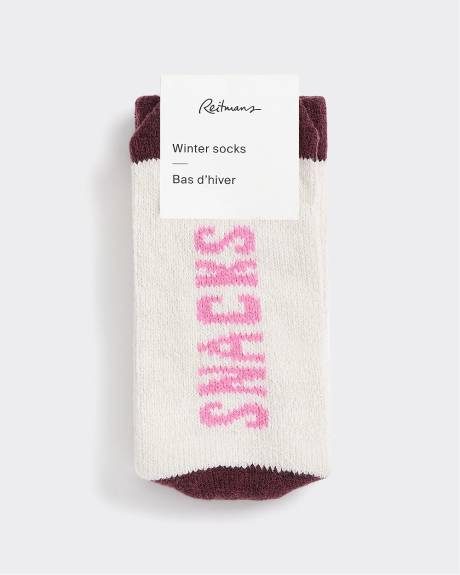 Bas d'hiver avec citation